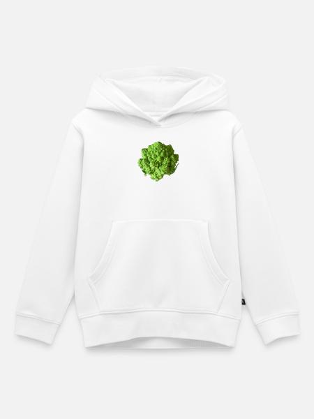 Romanesco-Brokkolifraktal - Kinder Premium Organic Hoodie - Weiß