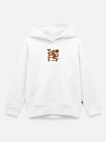 Wohnungskatze im Kletterparcours – Geschenkidee - Kinder Premium Organic Hoodie - Weiß
