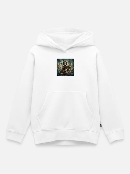 Steampunk-Skelett reitet auf der Schlange - Kinder Premium Organic Hoodie - Weiß