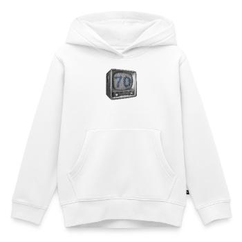 Anniversaire - 70 ans - TV - Sweat Premium à capuche enfant bio - blanc - Devant - AI Model Kid Female (0cm)