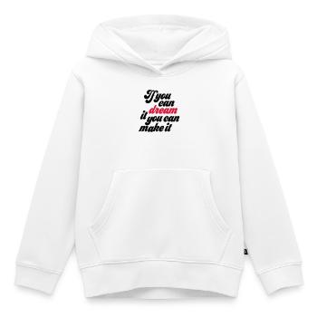 Motivation - Sweat Premium à capuche enfant bio - blanc - Devant - AI Model Kid Female (0cm)