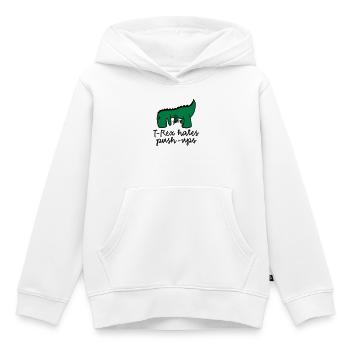 T-Rex hates push-ups - Kinder Premium Organic Hoodie - Weiß - Vorne - AI Model Kid Female (0cm)