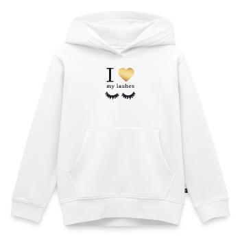 Lange Wimpern Mascara - Kinder Premium Organic Hoodie - Weiß - Vorne - AI Model Kid Female (0cm)