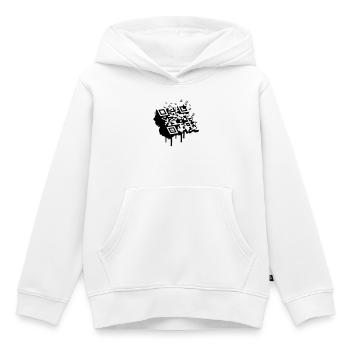 A 3D bar code as a graffiti - Kids Premium Organic Hoodie - white - Front - AI Model Kid Female (0cm)
