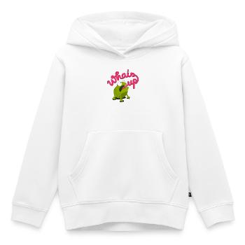 whats up frosch ? Fang die Fliege ! - Kinder Premium Organic Hoodie - Weiß - Vorne - AI Model Kid Female (0cm)