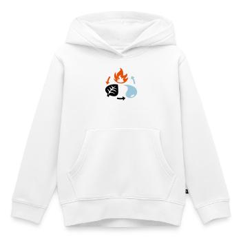 Feu, eau, éléments végétaux - Sweat Premium à capuche enfant bio - blanc - Devant - AI Model Kid Female (0cm)