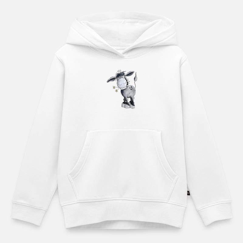 Knuffiger Esel - Kinder Premium Organic Hoodie - Weiß