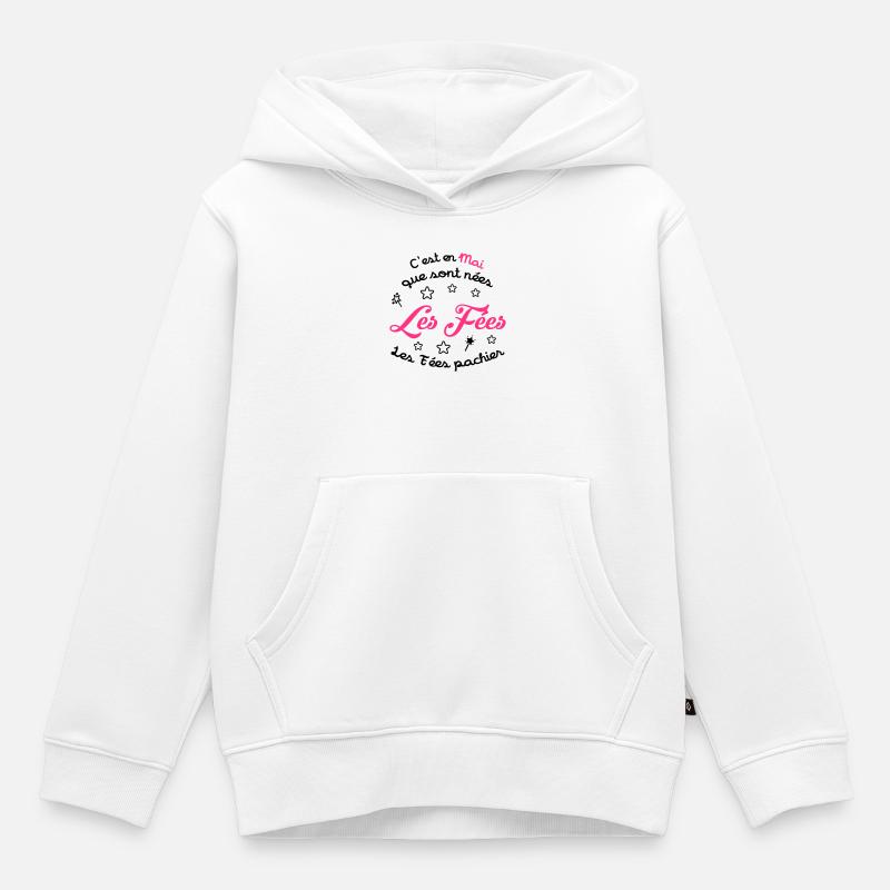 fille / fée / princesse / bébé - Sweat Premium à capuche enfant bio - blanc