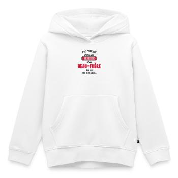 Belle Beau-Frère / Belle-Sœur / Beau Frere / Belle - Sweat Premium à capuche enfant bio - blanc - Devant - AI Model Kid Female (0cm)