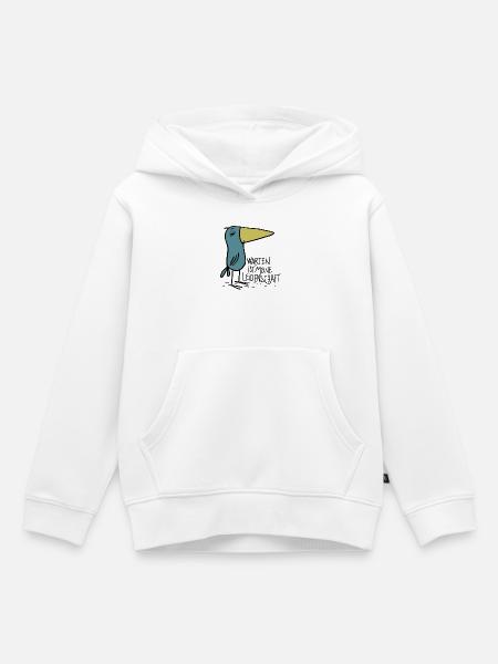 warten - Kinder Premium Organic Hoodie - Weiß