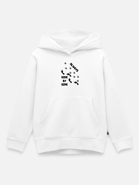 Seite an Seite mit Hund * - Kinder Premium Organic Hoodie - Weiß