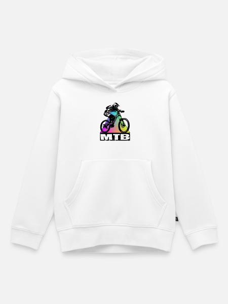 MTB Bike - Kinder Premium Organic Hoodie - Weiß