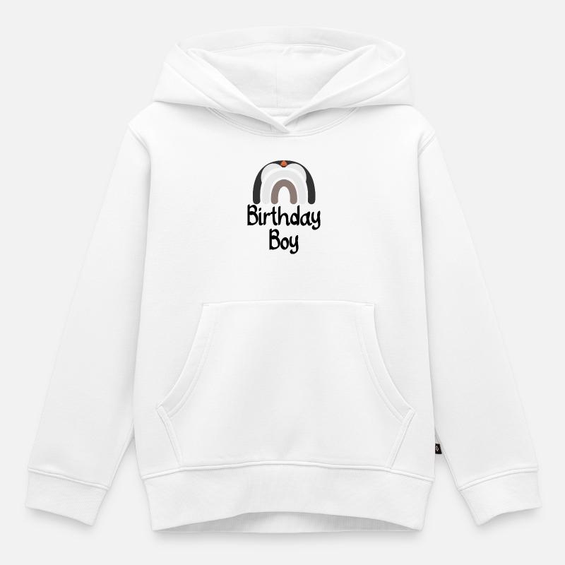 Erdiger Regenbogenbogen - Kinder Premium Organic Hoodie - Weiß