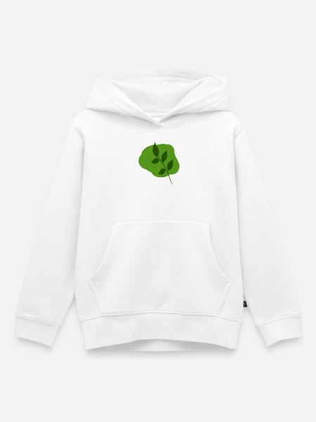 Blätter - Kinder Premium Organic Hoodie - Weiß