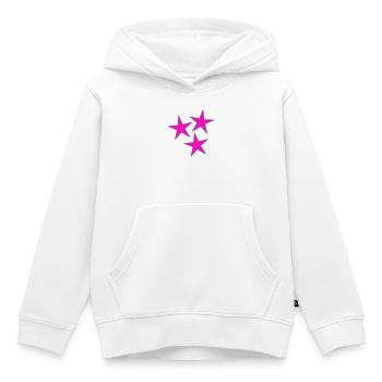 ETOILE. ETOILES. STAR. FÊTE. ANNIVERSAIRE. NOËL - Sweat Premium à capuche enfant bio - blanc - Devant - AI Model Kid Female (0cm)