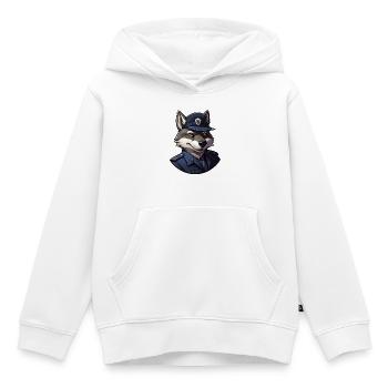 Wolves Policeman - Kids Premium Organic Hoodie - white - Front - AI Model Kid Female (0cm)
