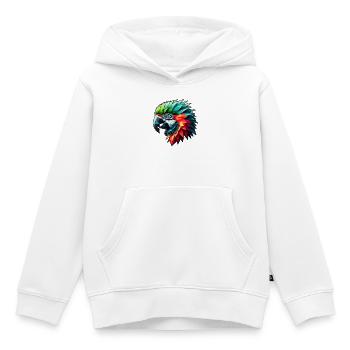 Papagei in Polygon Design Bunt - Kinder Premium Organic Hoodie - Weiß - Vorne - AI Model Kid Female (0cm)