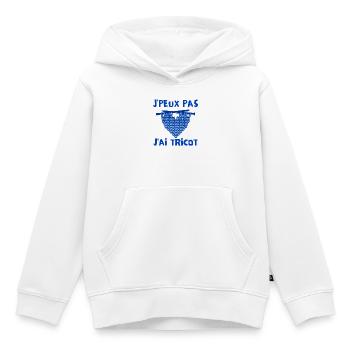 tricot, tricoter, laine - Sweat Premium à capuche enfant bio - blanc - Devant - AI Model Kid Female (0cm)