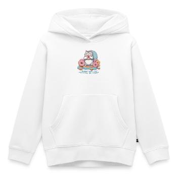 Feinschmecker-Katze, die Donuts frisst! Humor - Kinder Premium Organic Hoodie - Weiß - Vorne - AI Model Kid Female (0cm)