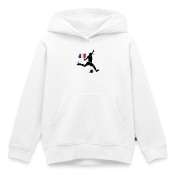 Joueur de football Blast France Team - Sweat Premium à capuche enfant bio - blanc - Devant - AI Model Kid Female (0cm)