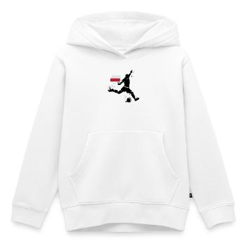 Icône du joueur de football Blast Poland - Sweat Premium à capuche enfant bio - blanc - Devant - AI Model Kid Female (0cm)