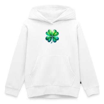 Trèfle à quatre feuilles - Sweat Premium à capuche enfant bio - blanc - Devant - AI Model Kid Female (0cm)
