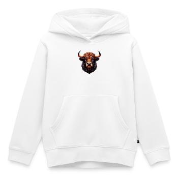 Stier - Kinder Premium Organic Hoodie - Weiß - Vorne - AI Model Kid Female (0cm)