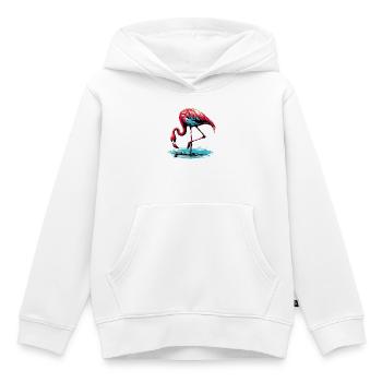 Rosa Flamingo - Kinder Premium Organic Hoodie - Weiß - Vorne - AI Model Kid Female (0cm)