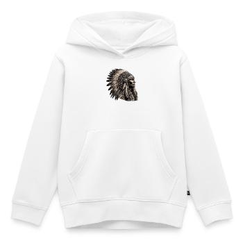 Amerikanisch Indianer Amerikanische Rote Haut - Kinder Premium Organic Hoodie - Weiß - Vorne - AI Model Kid Female (0cm)