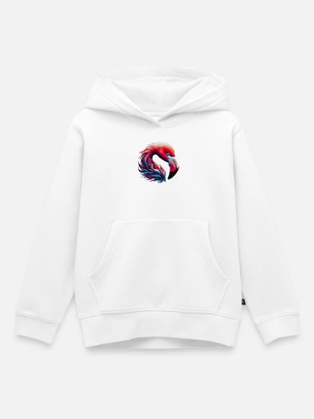 Flamingo - Kinder Premium Organic Hoodie - Weiß