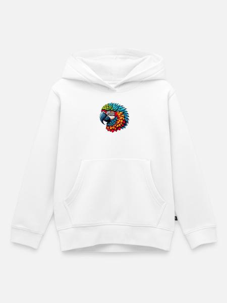 Papagei - Kinder Premium Organic Hoodie - Weiß