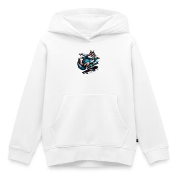 cooles Streifenhörnchen auf einem Skateboard - Kinder Premium Organic Hoodie - Weiß - Vorne - AI Model Kid Female (0cm)