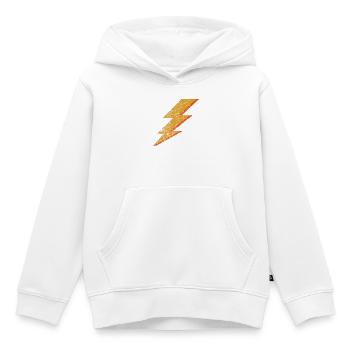 Grunge Style Red & Yellow Lightning Bolt - Kids Premium Organic Hoodie - white - Front - AI Model Kid Female (0cm)