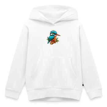 Martin-pêcheur - Sweat Premium à capuche enfant bio - blanc - Devant - AI Model Kid Female (0cm)
