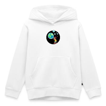 Planète Terre - Sweat Premium à capuche enfant bio - blanc - Devant - AI Model Kid Female (0cm)