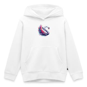 Cygne - Sweat Premium à capuche enfant bio - blanc - Devant - AI Model Kid Female (0cm)