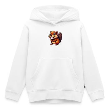 Castor - Sweat Premium à capuche enfant bio - blanc - Devant - AI Model Kid Female (0cm)