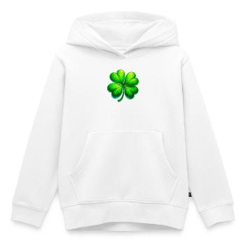 Trèfle à quatre feuilles - Sweat Premium à capuche enfant bio - blanc - Devant - AI Model Kid Female (0cm)