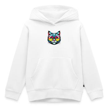 Kater mit Sonnenbrille - Kinder Premium Organic Hoodie - Weiß - Vorne - AI Model Kid Female (0cm)