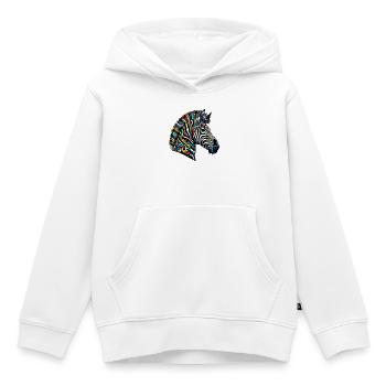 Zebra - Kids Premium Organic Hoodie - white - Front - AI Model Kid Female (0cm)