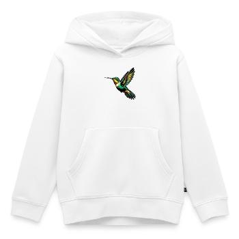 Colibri - Sweat Premium à capuche enfant bio - blanc - Devant - AI Model Kid Female (0cm)