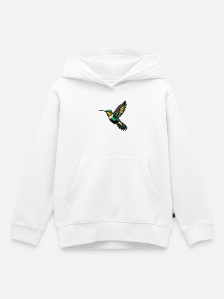 Kolibri - Kinder Premium Organic Hoodie - Weiß