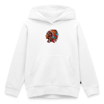 American Indian American - Kids Premium Organic Hoodie - white - Front - AI Model Kid Female (0cm)
