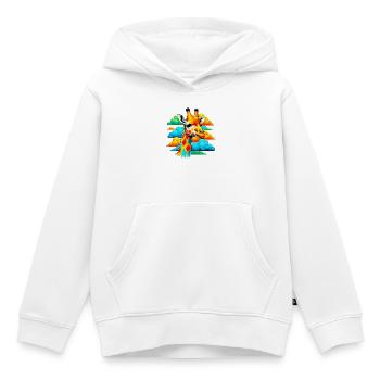 Giraffe with head in cloud clouds - Kids Premium Organic Hoodie - white - Front - AI Model Kid Female (0cm)