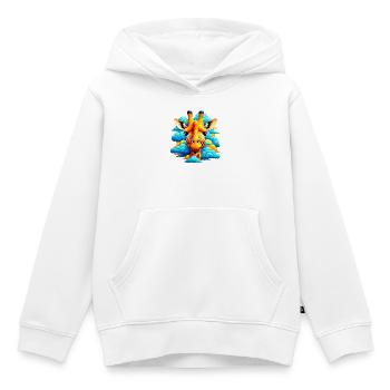 Giraffe with head in cloud clouds - Kids Premium Organic Hoodie - white - Front - AI Model Kid Female (0cm)