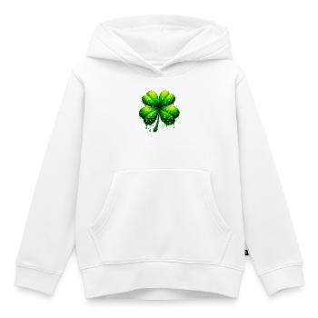 Trèfle à quatre feuilles - Sweat Premium à capuche enfant bio - blanc - Devant - AI Model Kid Female (0cm)
