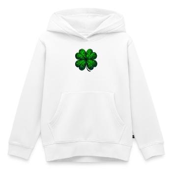 Trèfle à quatre feuilles - Sweat Premium à capuche enfant bio - blanc - Devant - AI Model Kid Female (0cm)