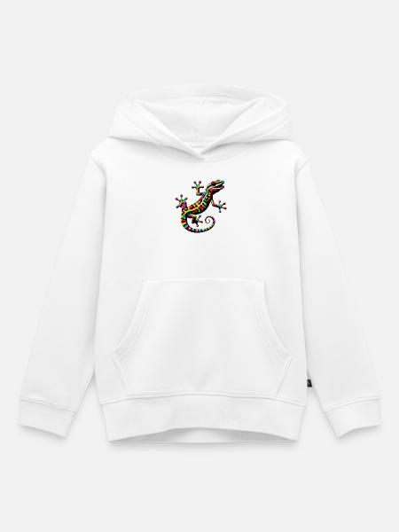 Gecko - Kinder Premium Organic Hoodie - Weiß
