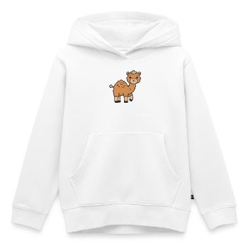 Dromadaire chameau - Sweat Premium à capuche enfant bio - blanc - Devant - AI Model Kid Female (0cm)