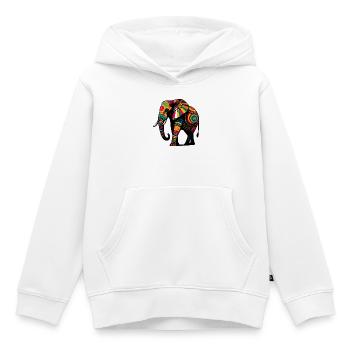 Éléphant - Sweat Premium à capuche enfant bio - blanc - Devant - AI Model Kid Female (0cm)